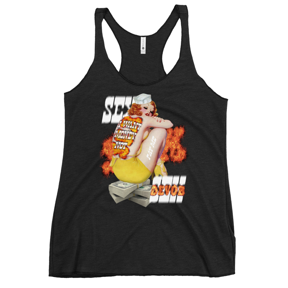 I WANT MONEY Racerback Tank