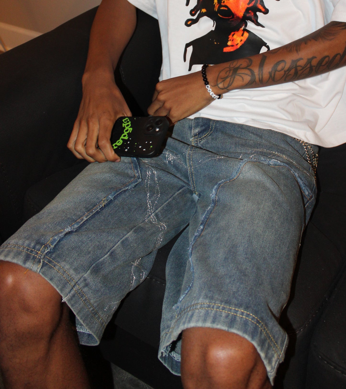 BARBED WIRE DEVOB DENIM JORTS