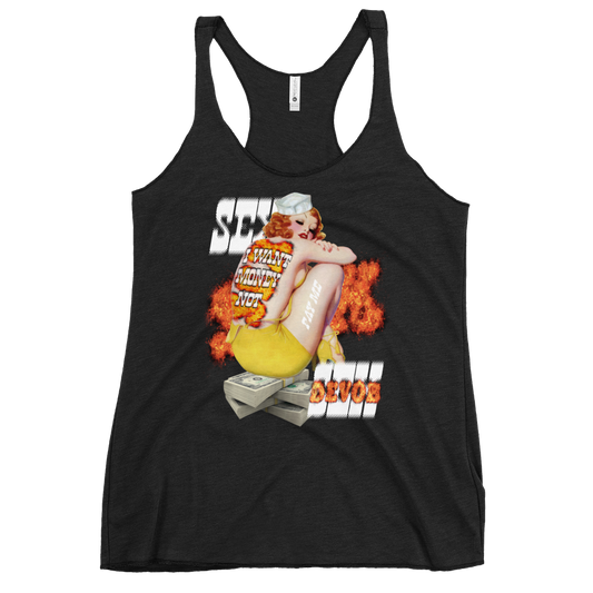 I WANT MONEY Racerback Tank