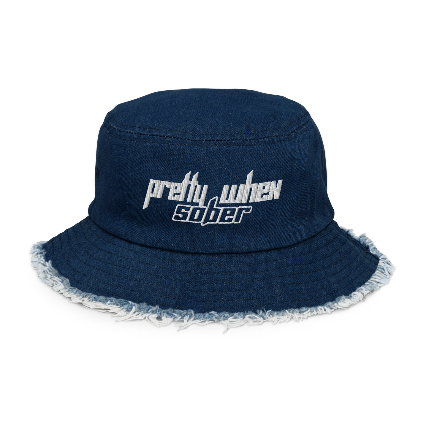 PRETTY WHEN SOBER Denim Bucket Hat
